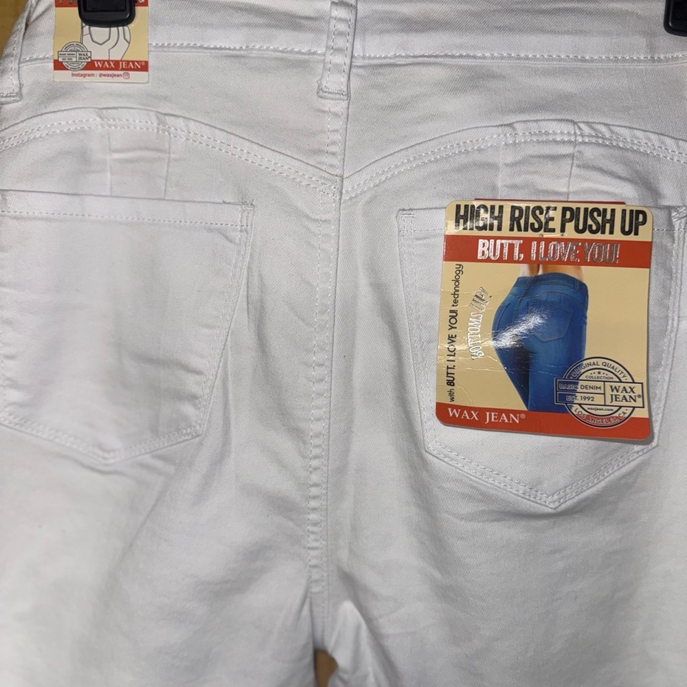 Wax Jean Women's High Rise White Jeans - Picture 4 of 5